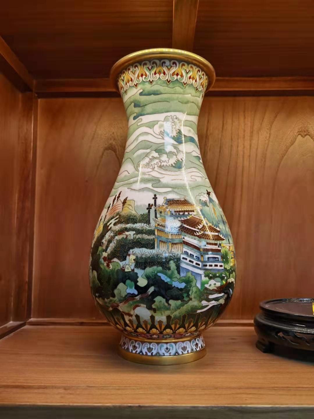 絲綢之路景泰藍花瓶